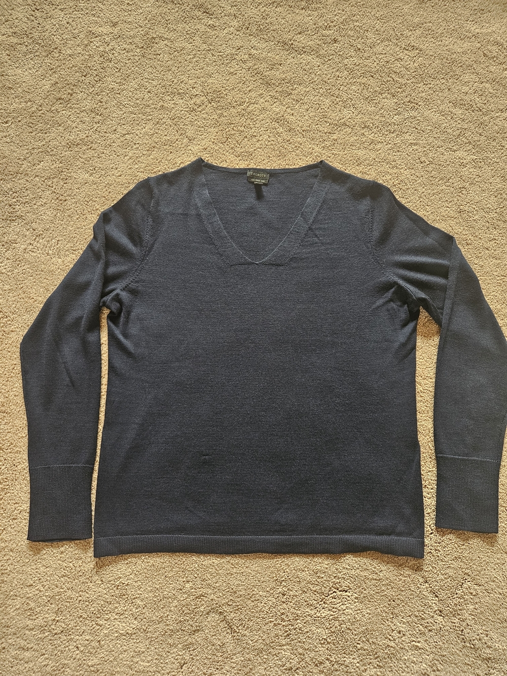 Talbots 100% Merino Wool Sweater - Navy - Size M